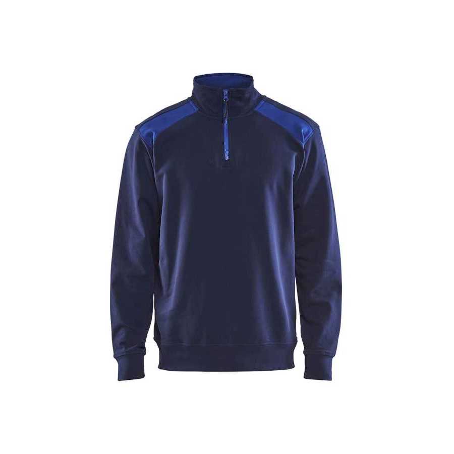 3353 - Sweatshirt bi-colour met halve rits